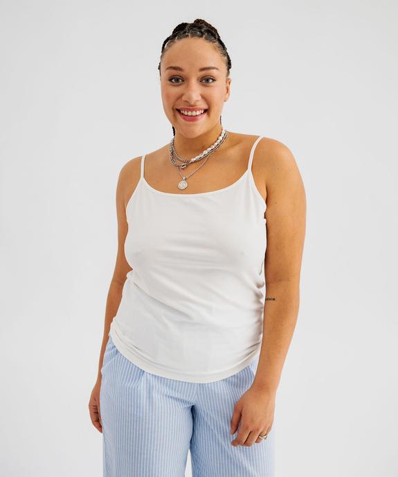Débardeur à fines bretelles en coton stretch femme grande taille vue6 - GEMO 4G GT - GEMO