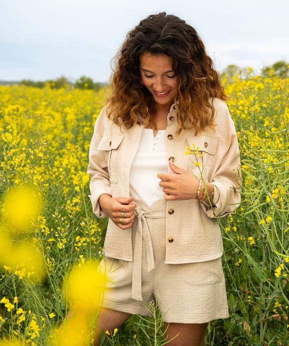 Chemise manches longues avec poches à rabat femme vue7 - GEMO(FEMME PAP) - GEMO