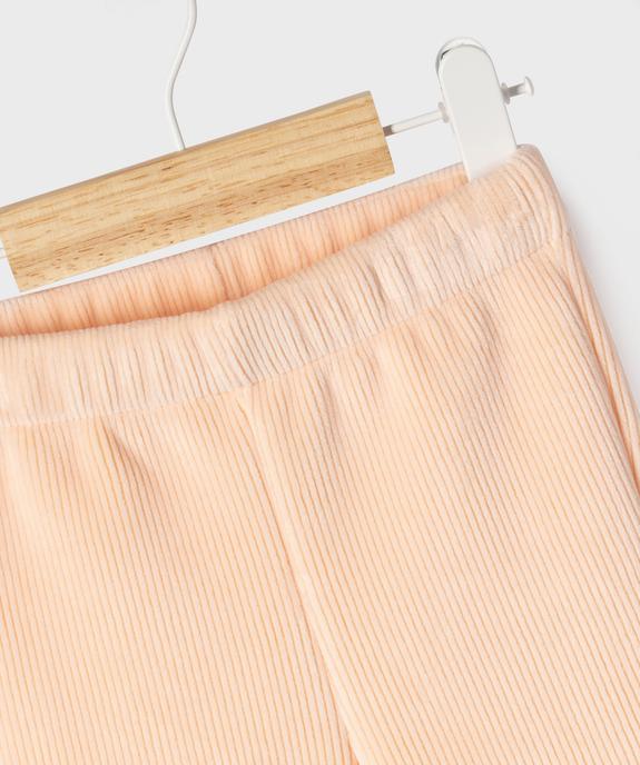 Pantalon en maille côtelée à doublure fourrure imitation bébé fille vue2 - GEMO(BEBE DEBT) - GEMO