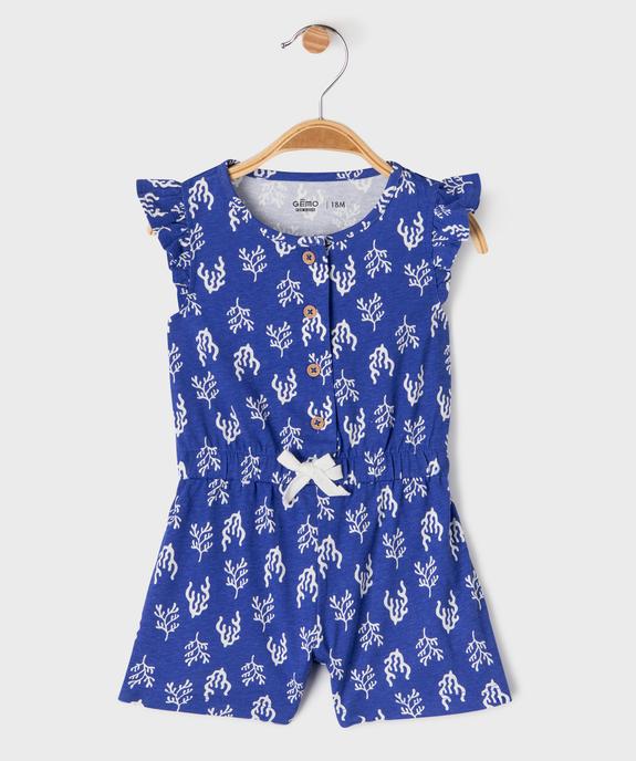 Combishort sans manches en jersey de coton imprimé bébé fille vue5 - GEMO 4G BEBE - GEMO