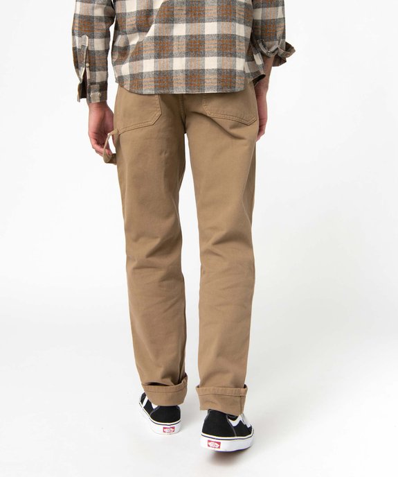 Pantalon homme coupe Regular avec larges poches plaquées vue3 - GEMO (HOMME) - GEMO