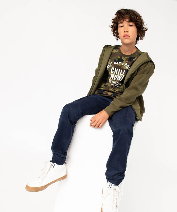 Pantalon en toile coupe jogger slim garçon vue9 - GEMO 4G GARCON - GEMO