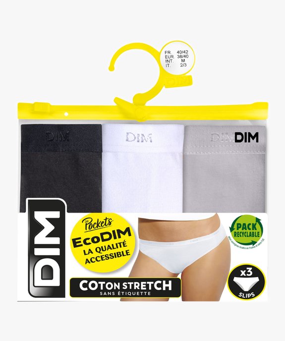 Lot de 3 culottes pour femme en coton - Dim vue2 - DIM - GEMO