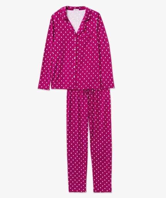 Pyjama deux pièces en viscose femme : chemise et pantalon vue4 - GEMO 4G FEMME - GEMO