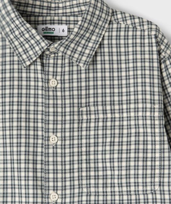 Chemise à manches longues en coton à carreaux garçon vue2 - GEMO (ENFANT) - GEMO