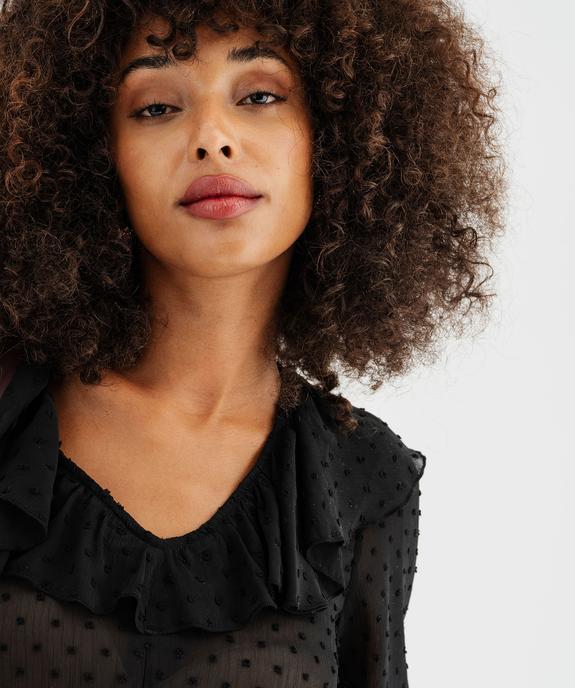 Chemise en voile à motifs plumetis coupe courte femme vue4 - GEMO(FEMME PAP) - GEMO
