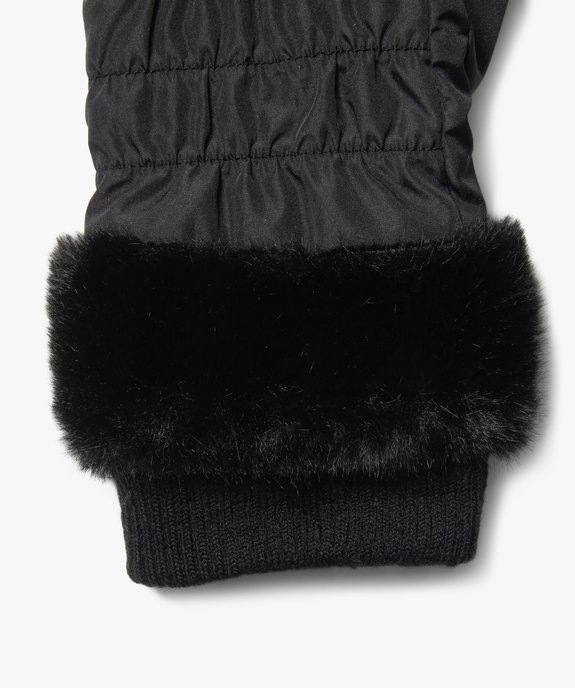 Gants doublés polaire avec fourrure imitation femme vue2 - GEMO (ACCESS) - GEMO