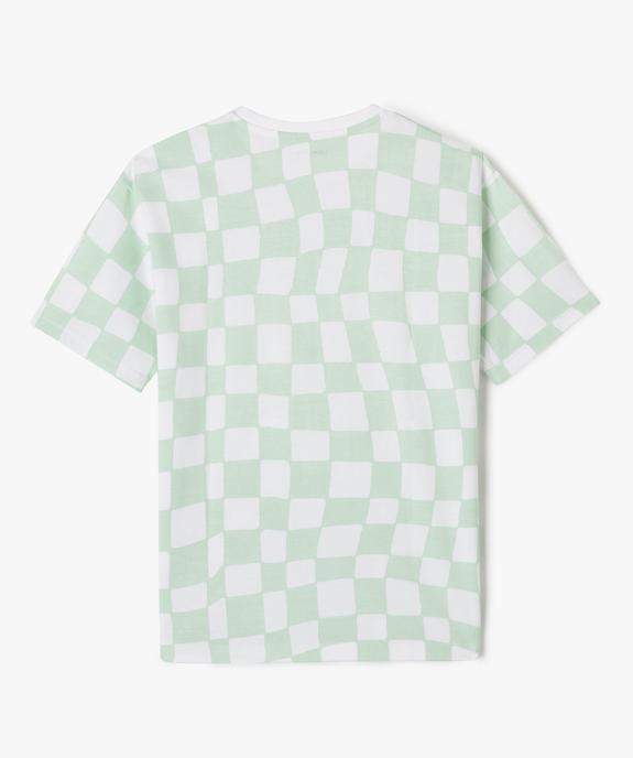 Tee-shirt à damier graphique garçon vue3 - GEMO (JUNIOR) - GEMO
