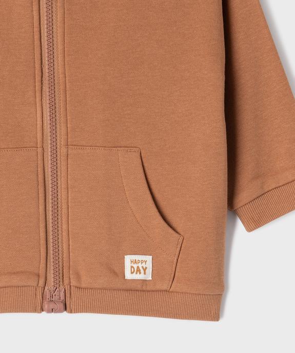 Sweat zippé à capuche à zip magnétique bébé garçon vue3 - GEMO 4G BEBE - GEMO
