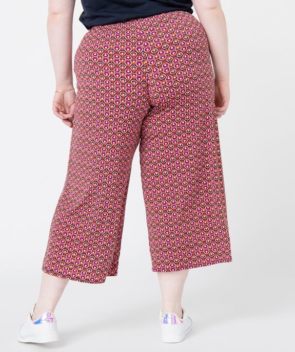 Pantalon femme grande taille ample à motifs graphiques  vue3 - GEMO (G TAILLE) - GEMO