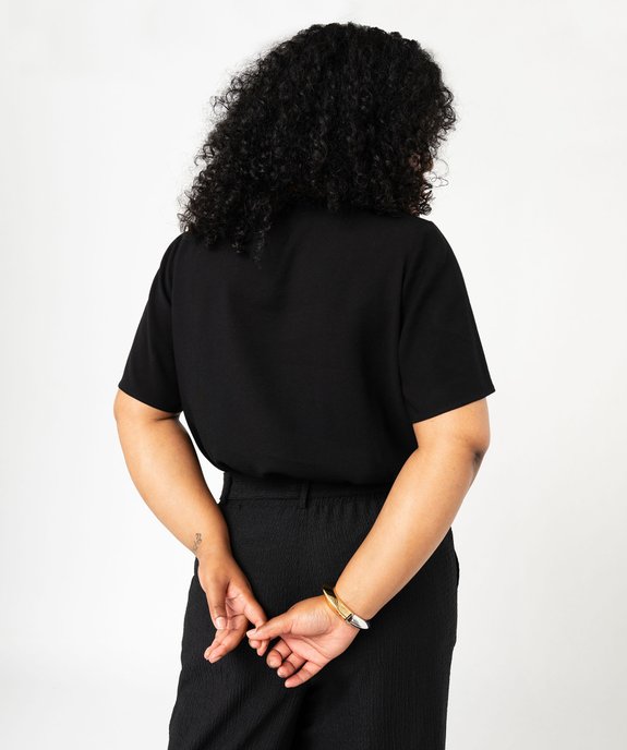 Blouse manches courtes fluide à col V femme grande taille vue3 - GEMO (G TAILLE) - GEMO