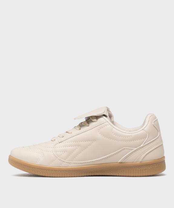 Baskets basses surpiquées à languette rabattue femme vue3 - SANS MARQUE - GEMO