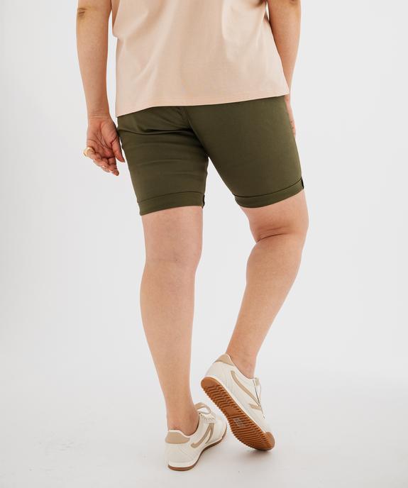 Bermuda à revers en coton stretch femme grande taille vue7 - GEMO (G TAILLE) - GEMO