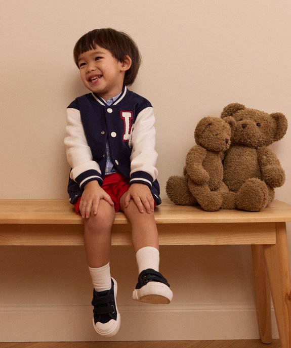 Sweat pressionné look veste en molleton doux bébé garçon - LuluCastagnette vue1 - LULU CASTAGNETTE G4G D - GEMO
