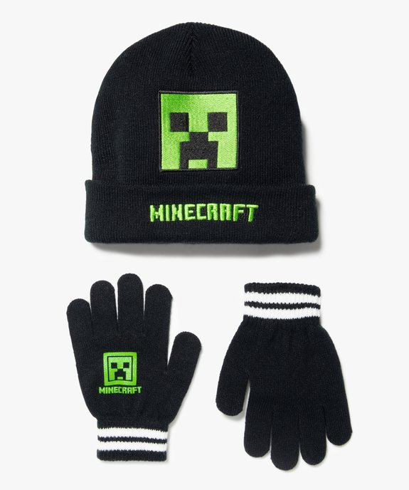 Ensemble garçon 2 pièces : bonnets + gants - Minecraft vue1 - MINECRAFT - GEMO