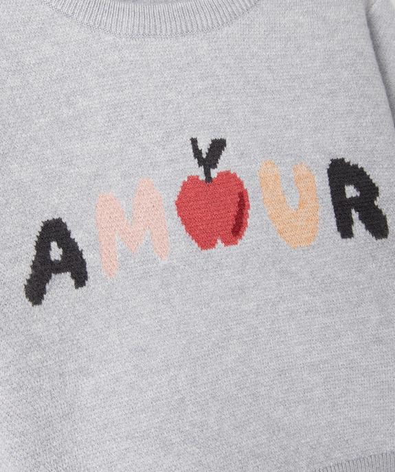 Pull en maille épaisse avec message bébé fille vue3 - GEMO(BEBE DEBT) - GEMO