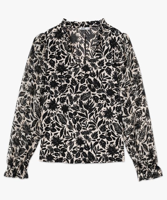 Blouse manches longues fluide imprimée fleurie femme vue4 - GEMO(FEMME PAP) - GEMO