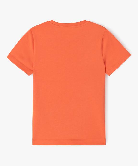 Tee-shirt uni avec poche garçon vue3 - GEMO (ENFANT) - GEMO