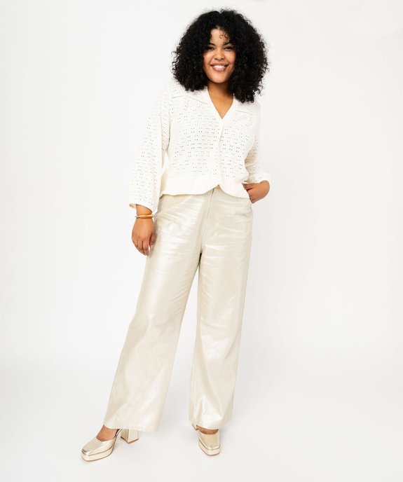 Blouse manches 3/4 en maille ajourée femme grande taille vue7 - GEMO 4G GT - GEMO