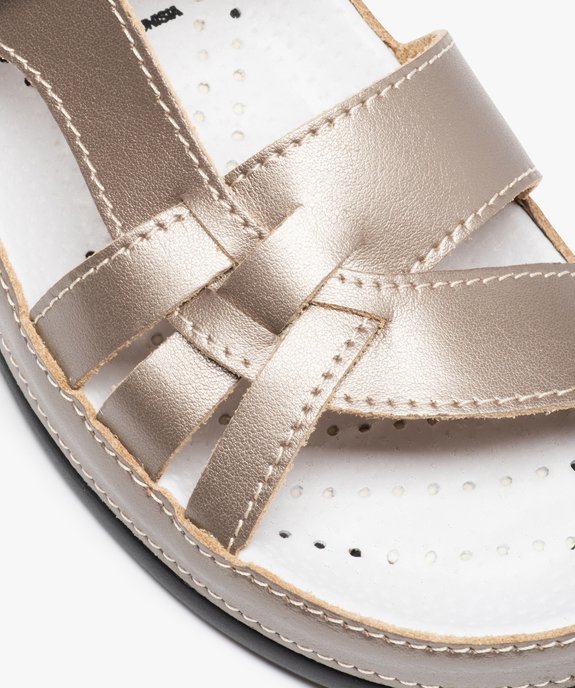 Mules femme confort compensées dessus cuir vue6 - GEMO (CONFORT) - GEMO