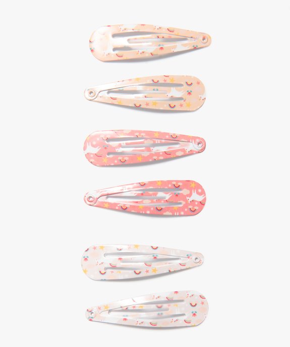 Pinces fille forme clic-clac à motifs licornes (lot de 6) vue1 - GEMO (ACCESS) - GEMO