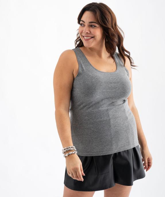 Débardeur à col rond uni femme grande taille vue8 - GEMO 4G GT - GEMO