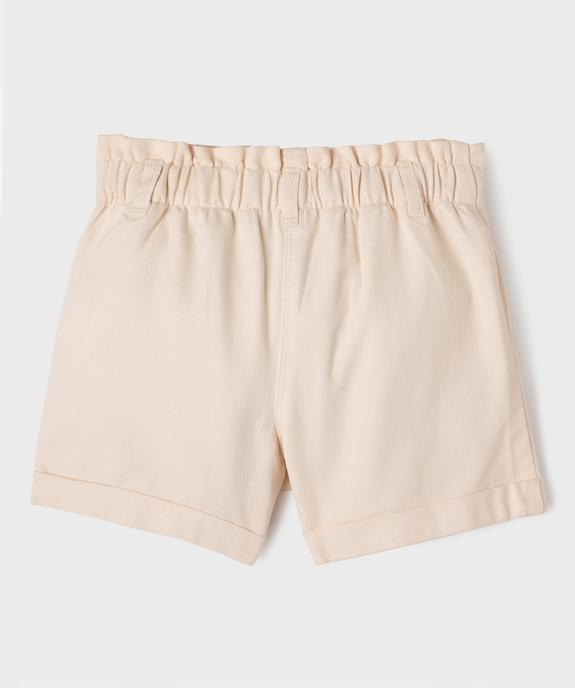 Short en toile avec poches brodées fille - LuluCastagnette vue5 - LULU CASTAGNETTE GEMO FOR GOOD - GEMO