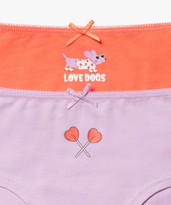 Shorties à motifs coeurs fille (lot de 3) vue2 - GEMO 4G FILLE - GEMO