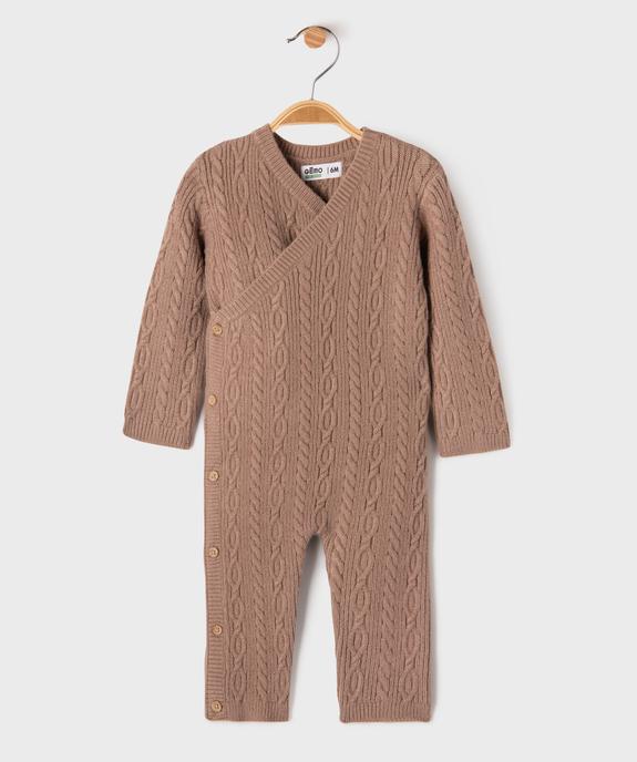 Combinaison en maille torsadée bébé vue2 - GEMO 4G BEBE - GEMO