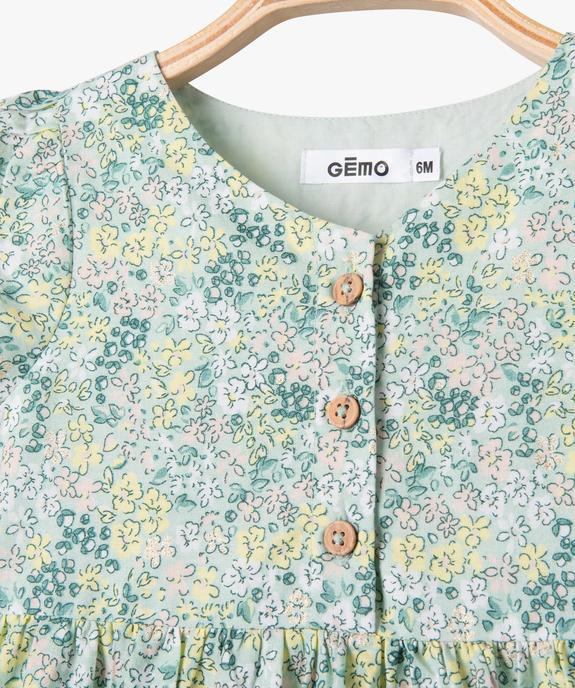 Combishort à manches courtes à motifs fleuris bébé fille vue2 - GEMO(BB COUCHE) - GEMO
