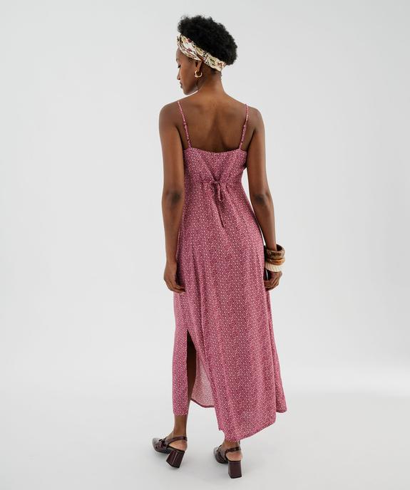 Robe longue fluide et fleurie à fines bretelles femme vue3 - GEMO(FEMME PAP) - GEMO