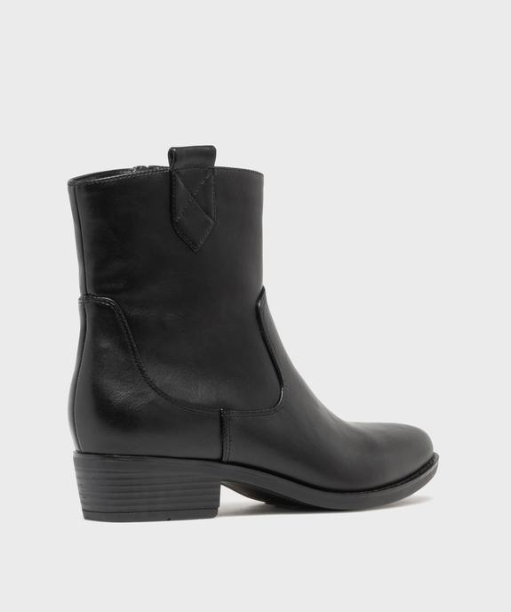 Boots santiags unies à zip femme - Follow Me vue5 - FOLLOW ME - GEMO