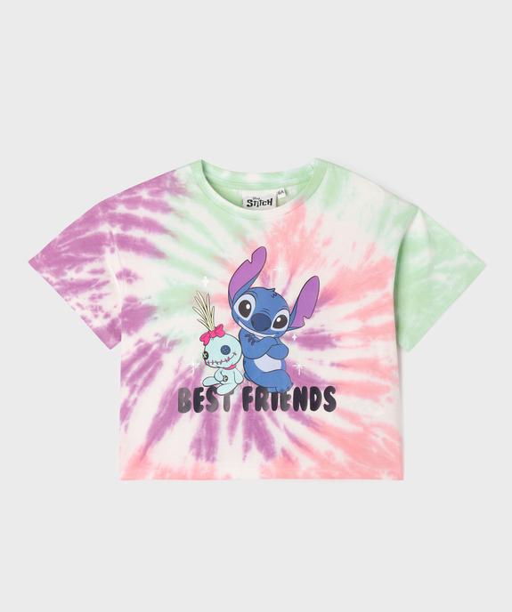 Tee-shirt manches courtes oversize motif Stitch fille - Disney vue1 - LILO & STITCH - GEMO