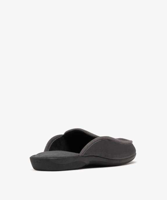 Chaussons mules en velours avec motif brodé homme vue4 - G'FLEX - GEMO