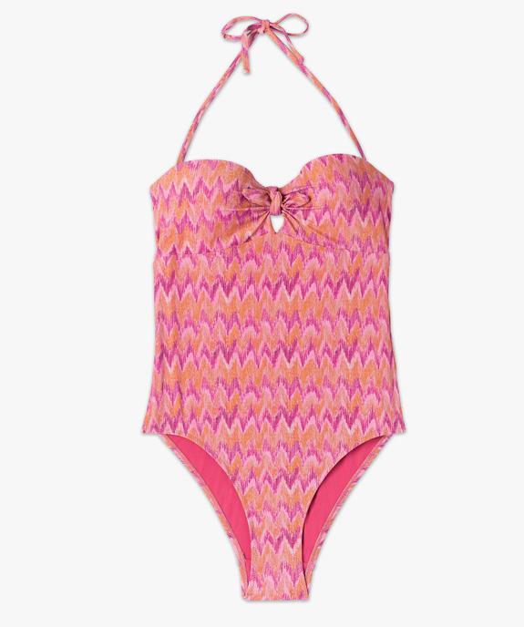 Maillot de bain une pièce pailleté forme bustier femme vue4 - GEMO 4G FEMME - GEMO