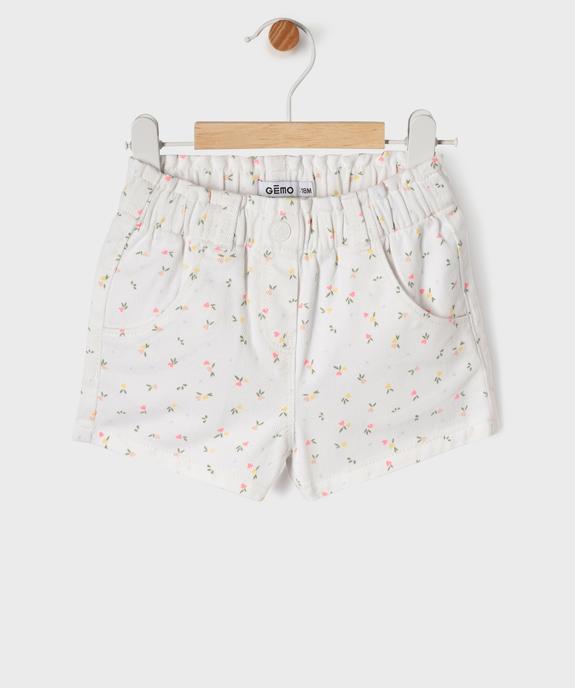 Short en coton fleuri à taille élastiquée bébé fille vue1 - GEMO(BEBE DEBT) - GEMO