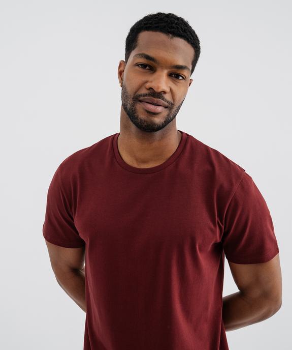 Tee-shirt à manches courtes en jersey de coton uni homme vue2 - GEMO 4G HOMME - GEMO