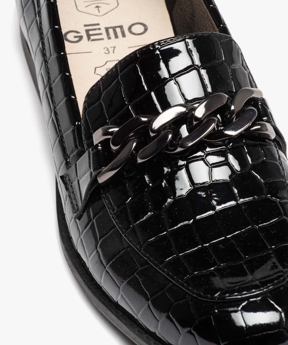 Mocassins vernis effet croco avec bride à chaîne femme vue7 - FOLLOW ME - GEMO