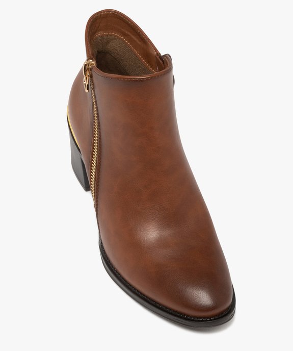 Boots à talon avec zip décoratif femme - Valentina Baldano vue6 - GEMO(URBAIN) - GEMO