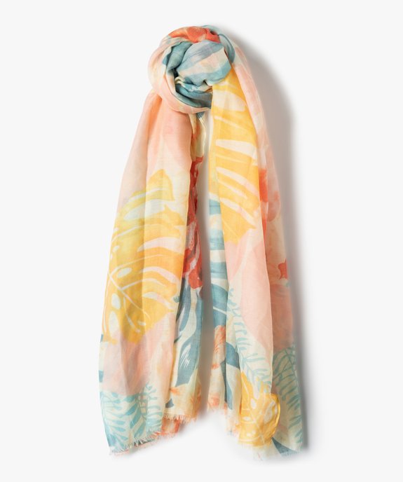 Foulard femme à motifs fleuris effet mousseline vue1 - GEMO (ACCESS) - GEMO