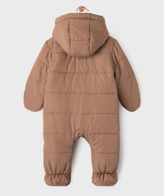 Combinaison pilote à capuche, moufles et double zip bébé vue4 - GEMO(BB COUCHE) - GEMO
