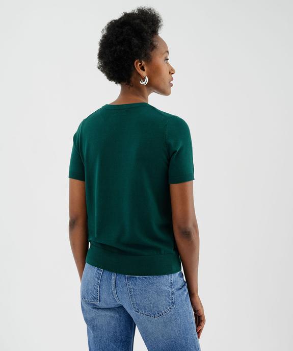 Pull à manches courtes en maille fine et fluide femme vue4 - GEMO 4G FEMME - GEMO