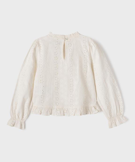 Chemise à volants avec broderie anglaise fille - LuluCastagnette vue3 - LULUCASTAGNETTE - GEMO