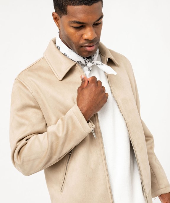 Blouson en suédine fermeture zippée homme vue2 - GEMO (HOMME) - GEMO