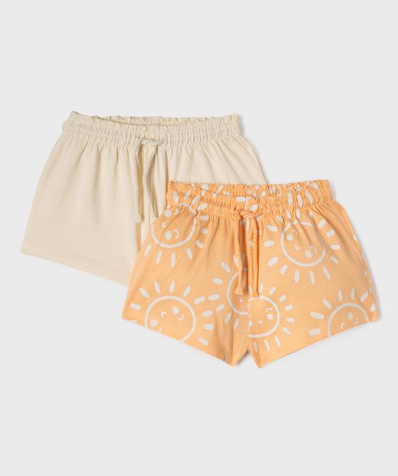 Short ample en jersey de coton bébé fille (lot de 2) vue1 - GEMO(BEBE DEBT) - GEMO