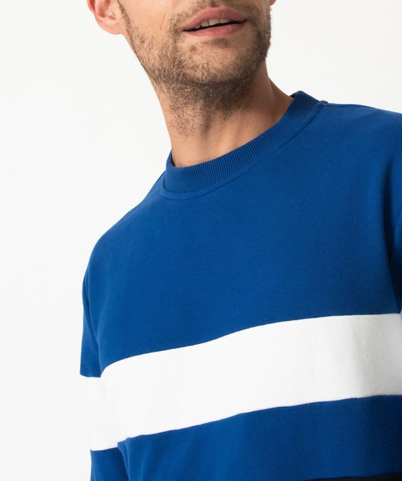 Sweat en maille bouclette tricolore homme vue2 - GEMO (HOMME) - GEMO
