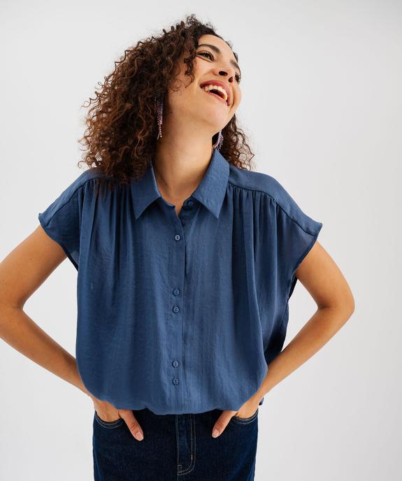 Chemise manches courtes en matière satinée femme vue1 - GEMO(FEMME PAP) - GEMO