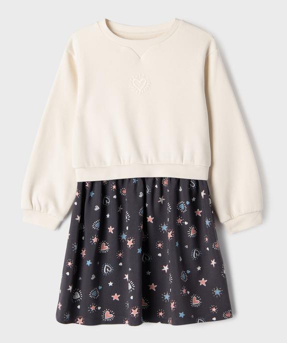 Robe avec haut sweat fille vue3 - GEMO (ENFANT) - GEMO