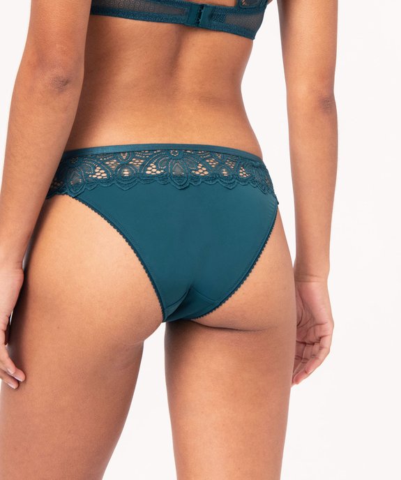 Culotte en microfibre et dentelle femme vue2 - GEMO(HOMWR FEM) - GEMO