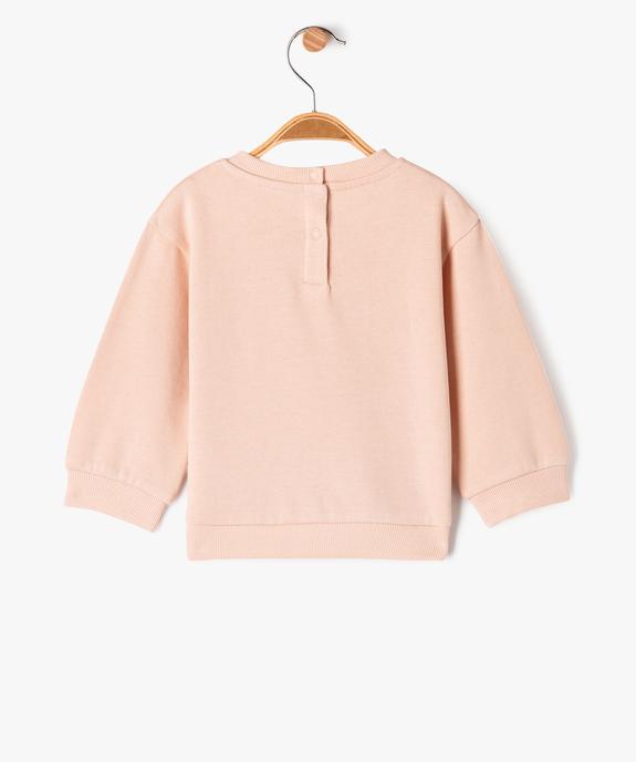 Sweat molletonné bébé fille avec motifs et message vue3 - GEMO 4G BEBE - GEMO